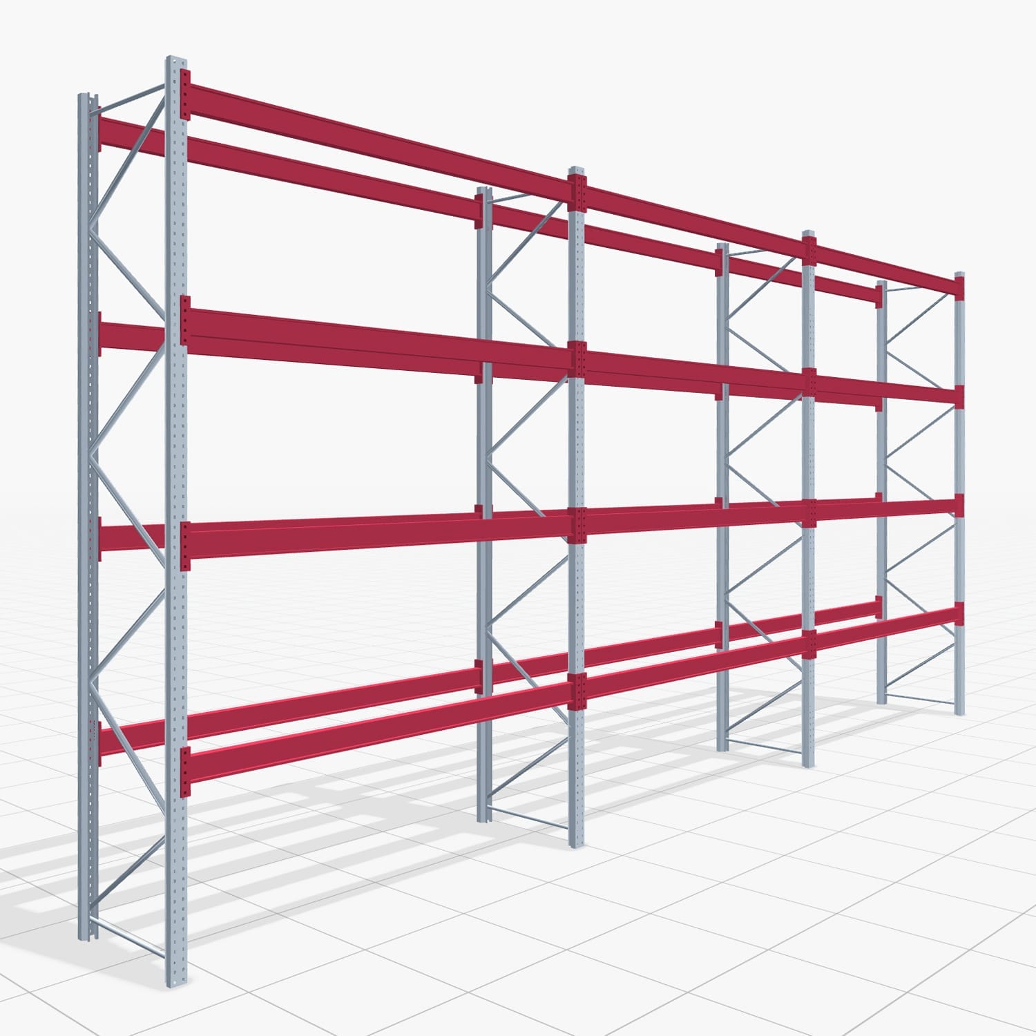 Palettenregale PRX 1000, Europalette, H: 4.100 mm, B: 8.500 mm, Palettengewicht: 1.000 kg, Palettenplätze: 45