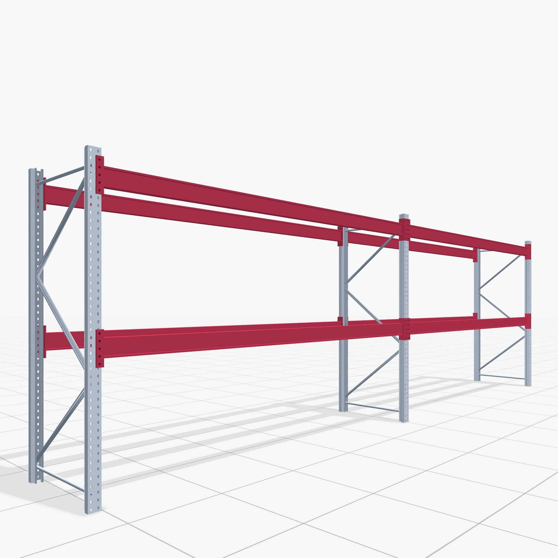 Palettenregale PRX 1000, Industriepalette, H: 2.100 mm, B: 5.700 mm, Palettengewicht: 1.000 kg, Palettenplätze: 18