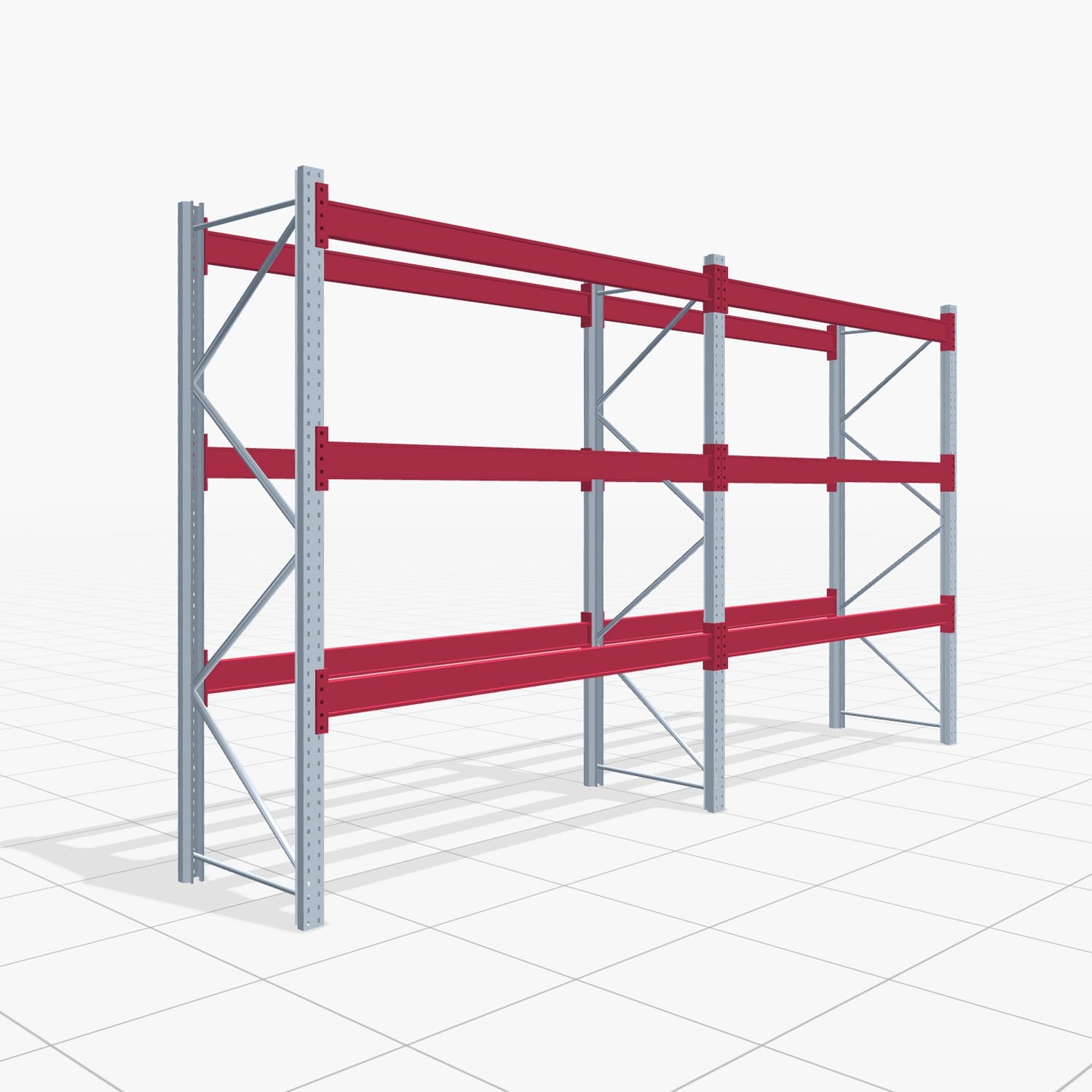 Palettenregale PRX 1000, Industriepalette, H: 2.600 mm, B: 3.900 mm, Palettengewicht: 500 kg, Palettenplätze: 16