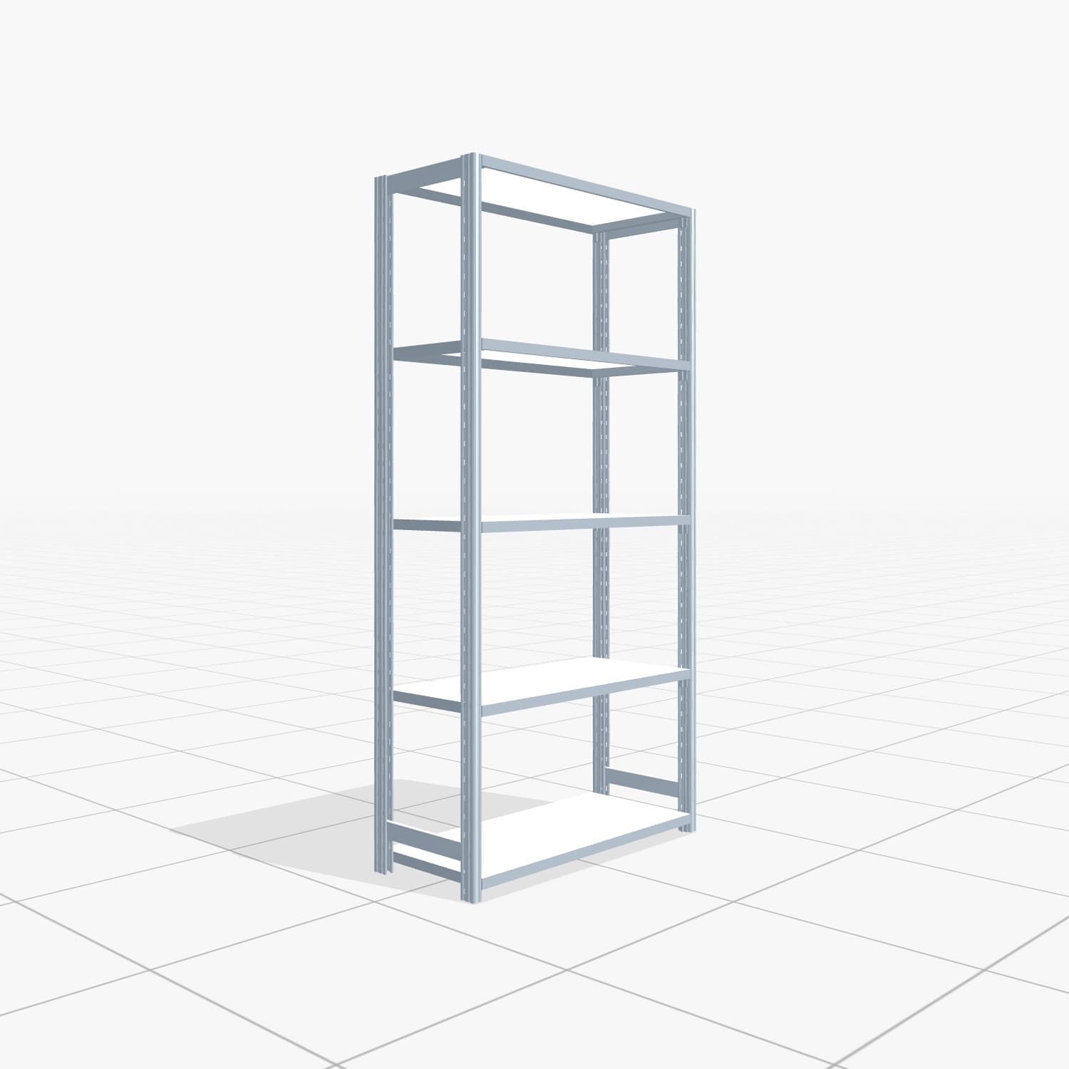 Fachbodenregal FBX 4000, H: 2.000 mm, B: 1.029 mm mm, T: 400 mm, Ebenen: 5