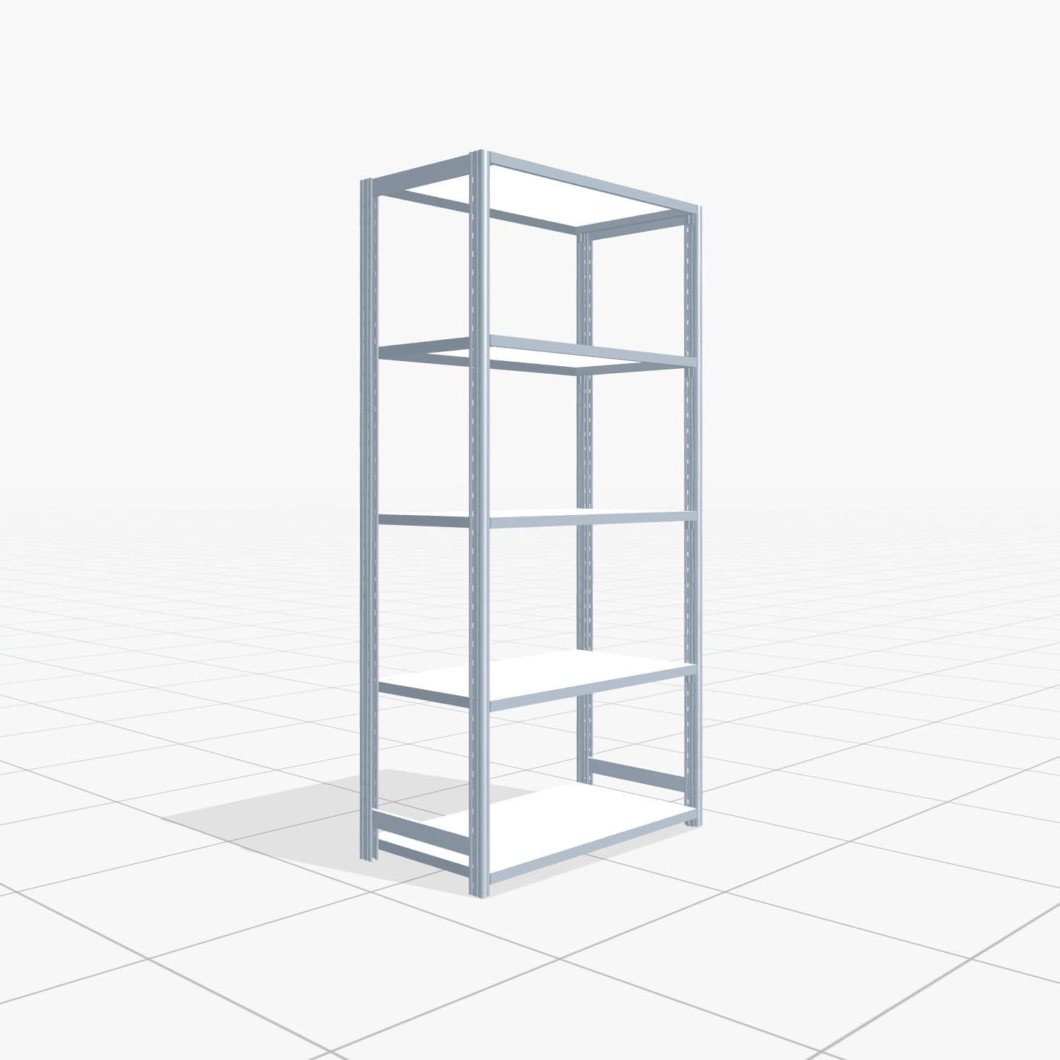 Fachbodenregal FBX 4000, H: 2.000 mm, B: 1.029 mm mm, T: 500 mm, Ebenen: 5
