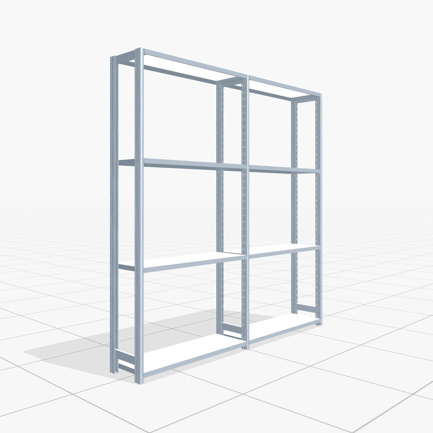 Fachbodenregal FBX 4000, H: 2.000 mm, B: 2.026 mm mm, T: 300 mm, Ebenen: 4