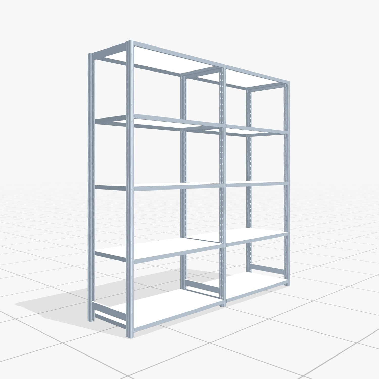 Fachbodenregal FBX 4000, H: 2.000 mm, B: 2.026 mm mm, T: 500 mm, Ebenen: 5