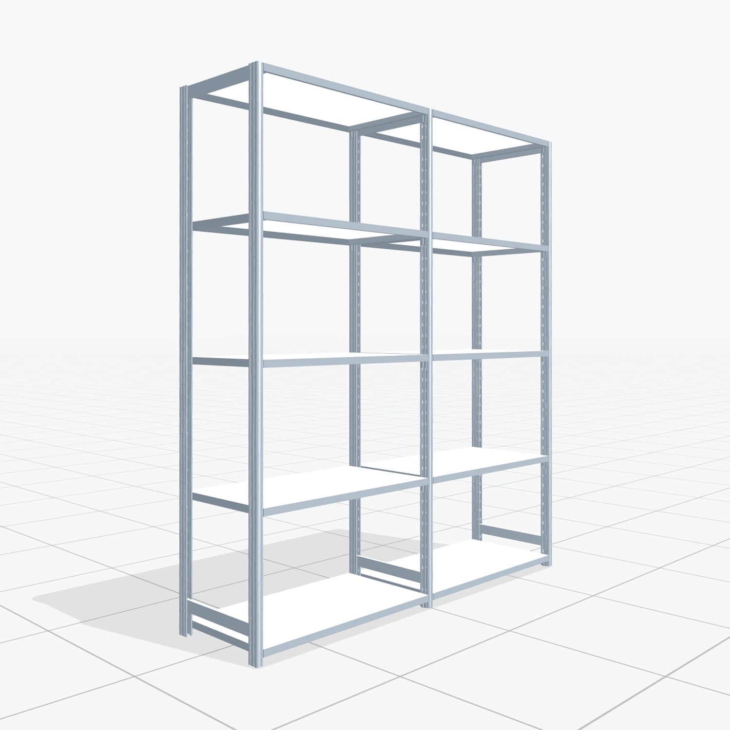 Fachbodenregal FBX 4000, H: 2.250 mm, B: 2.026 mm mm, T: 500 mm, Ebenen: 5
