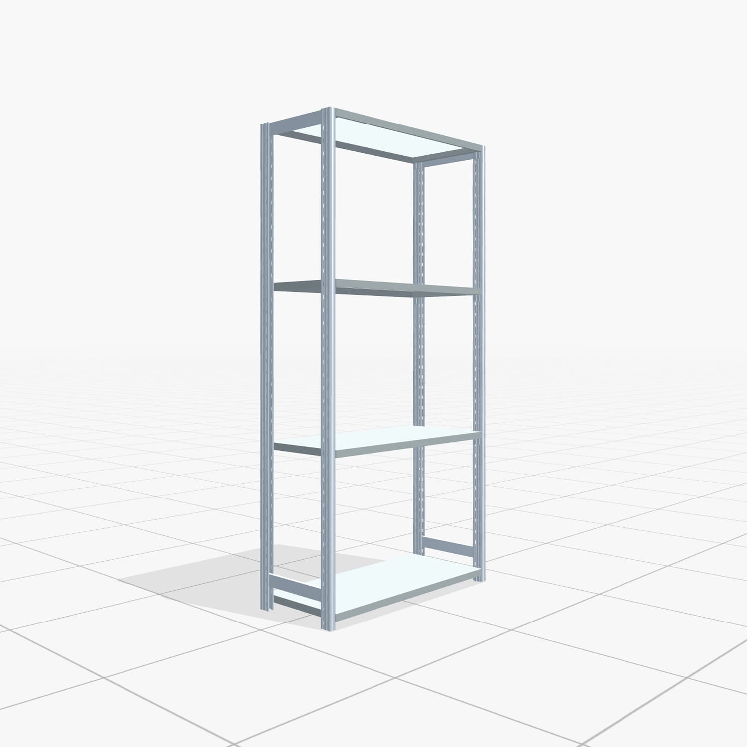 Fachbodenregal FBX 4000, H: 2.000 mm, B: 1.029 mm mm, T: 400 mm, Ebenen: 4