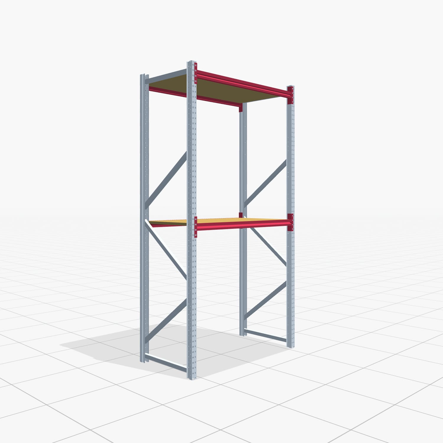 Weitspannregale WSX 5000, H: 3.000 mm, B: 1.626 mm mm, T: 800 mm, Ebenen: 3, Feldbreite: 1.500 mm, Auflage: Spanplatte