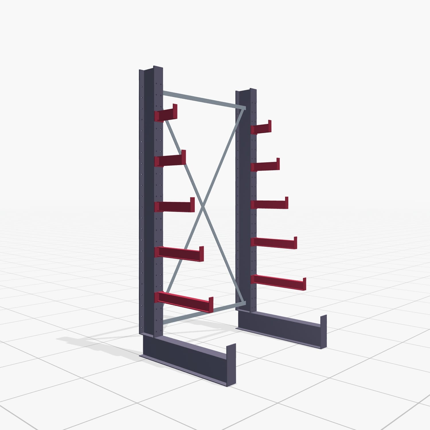 Tannenbaumregale KHX 3030, H: 2.500 mm (IPE 140), B: 1350 mm, Feldanzahl: 1, Einseitige Nutzung