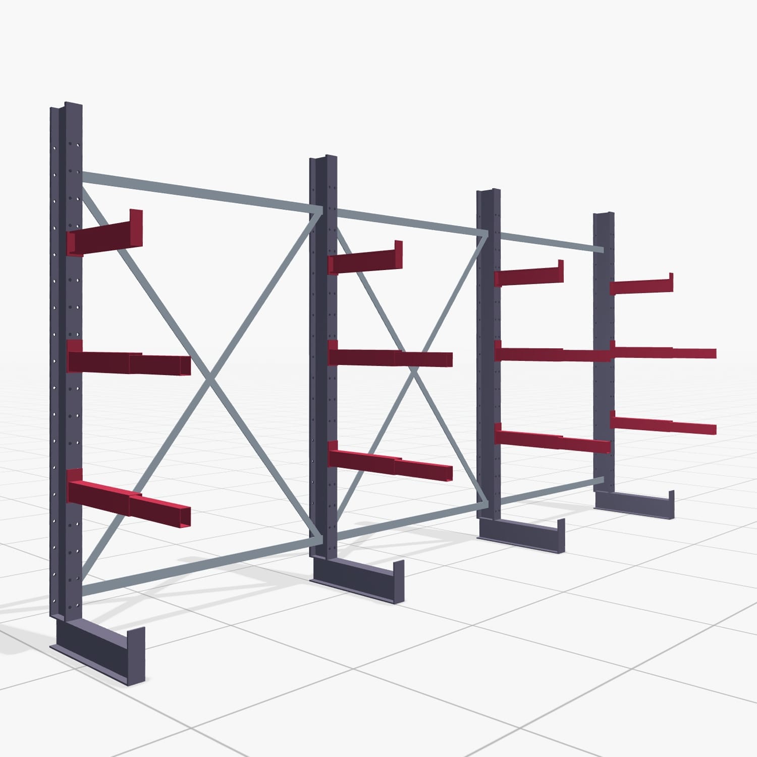 Schreinereiregale KHX 3010, Einseitige Nutzung, H: 2.000 mm, B: 3922 mm, 400 mm (1.120 kg)