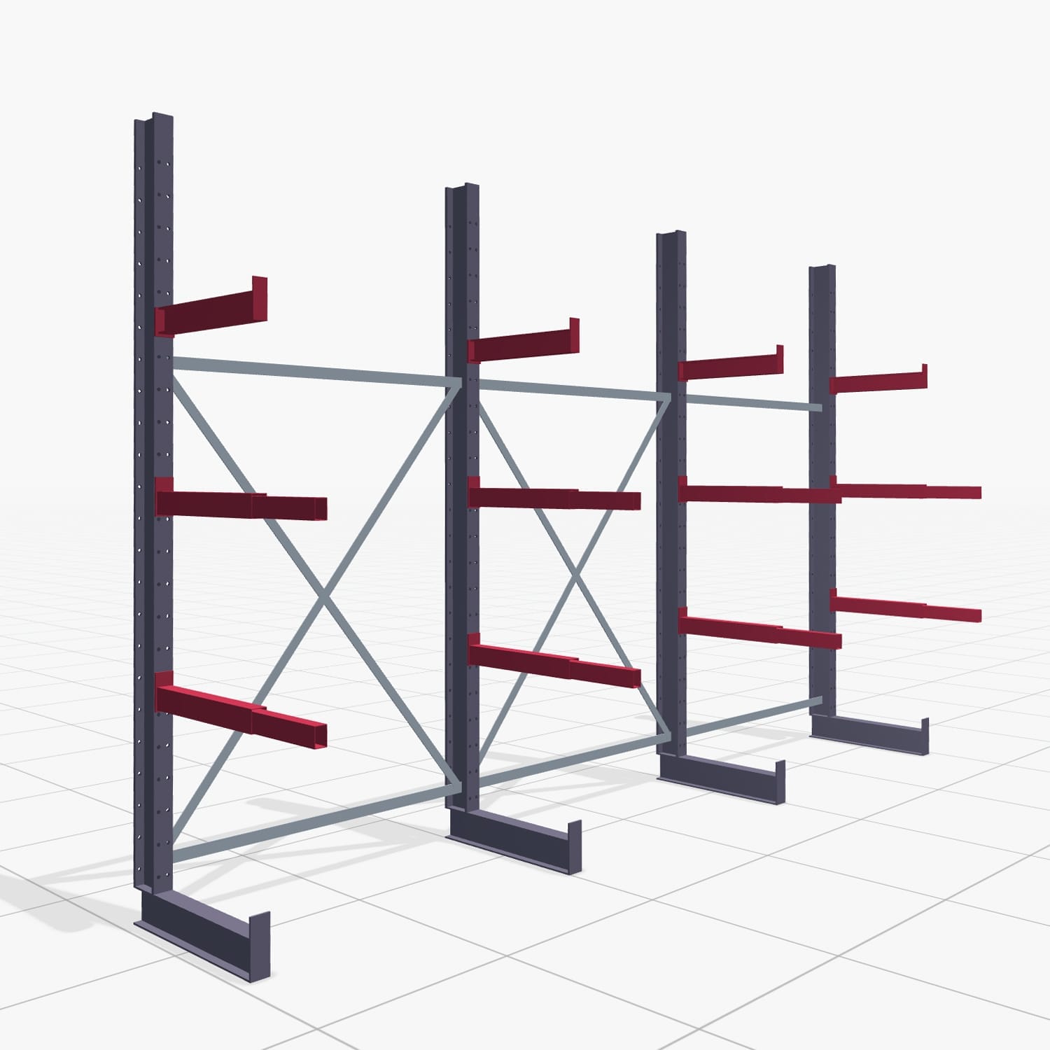 Schreinereiregale KHX 3010, Einseitige Nutzung, H: 2.500 mm, B: 3922 mm, 500 mm (900 kg)