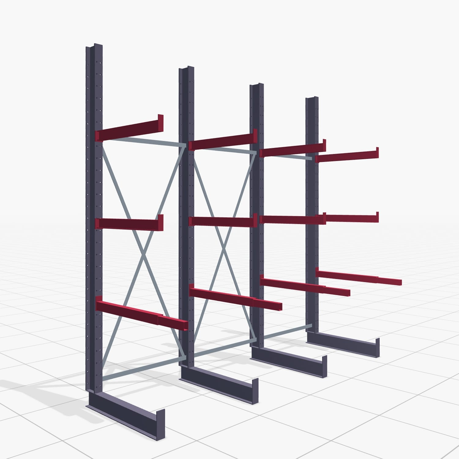 Schreinereiregale KHX 3010, Einseitige Nutzung, H: 3.000 mm, B: 3076 mm, 800 mm (560 kg)
