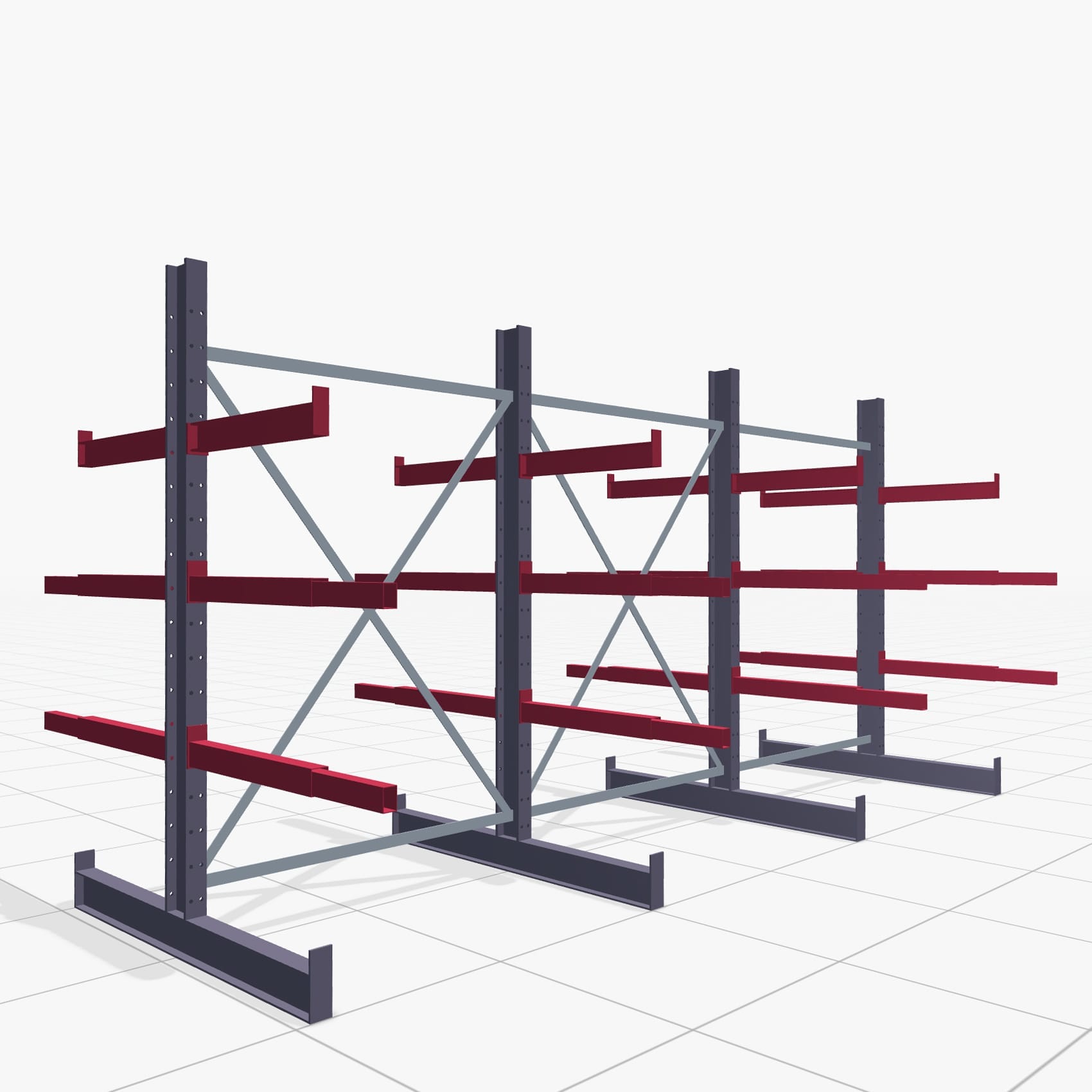 Schreinereiregale KHX 3010, Zweiseitige Nutzung, H: 2.000 mm, B: 3922 mm, 600 mm (750 kg)