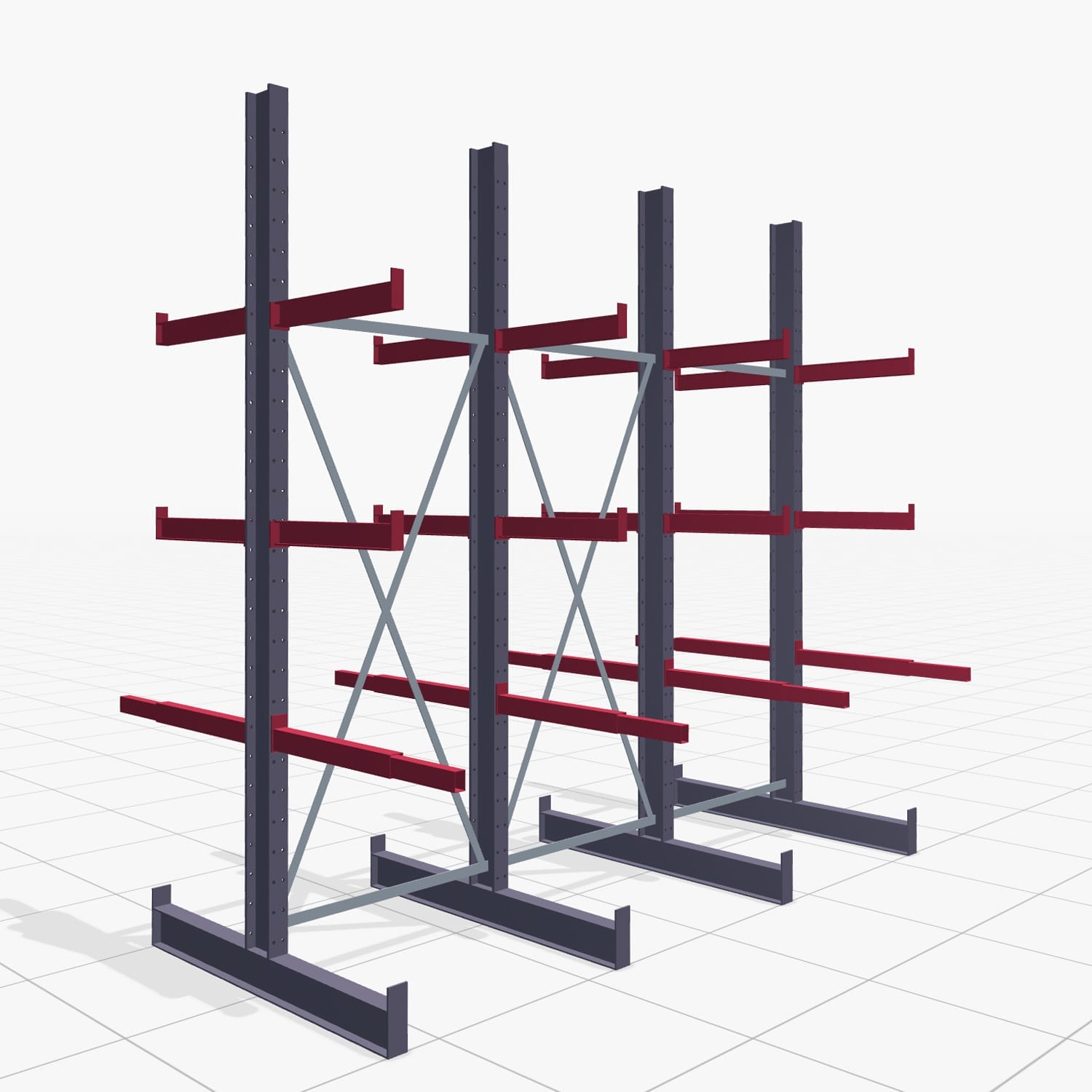 Schreinereiregale KHX 3010, Zweiseitige Nutzung, H: 3.000 mm, B: 3076 mm, 600 mm (750 kg)