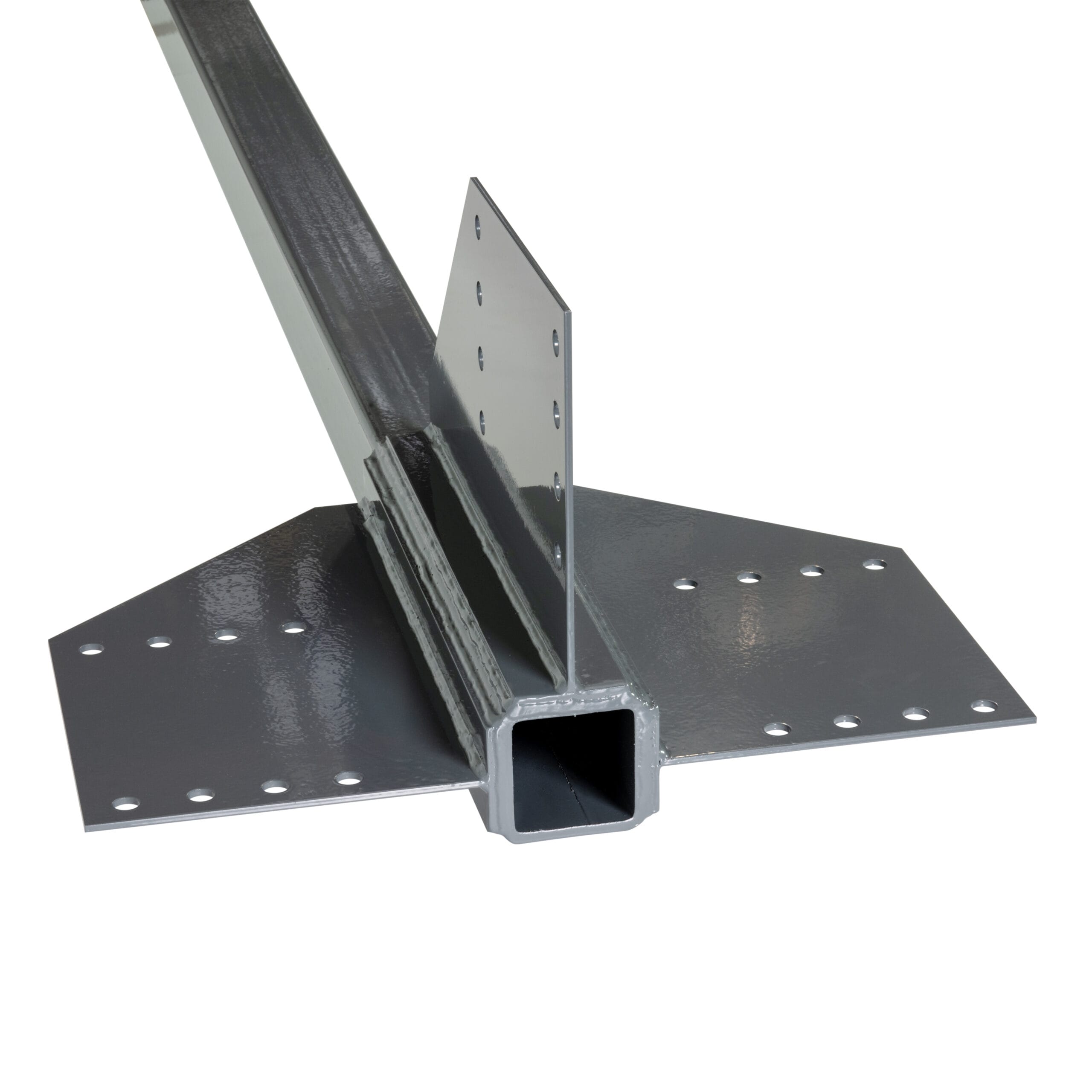 LBX 8000 LBX Stütze S3, QR 100x100x5 mm, mit 3 Bleche, Farbe RAL 7012 Basaltgrau