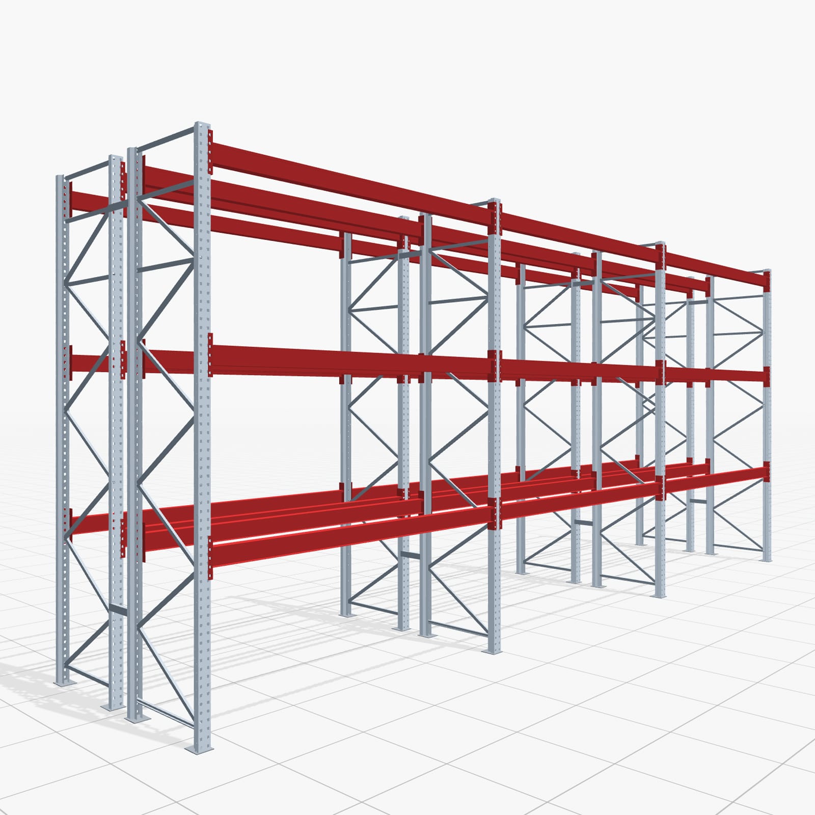 Palettenregale PRX 1000, Europalette, H: 3.600 mm, B: 8.500 mm, Palettengewicht: 500 kg, Palettenplätze: 72