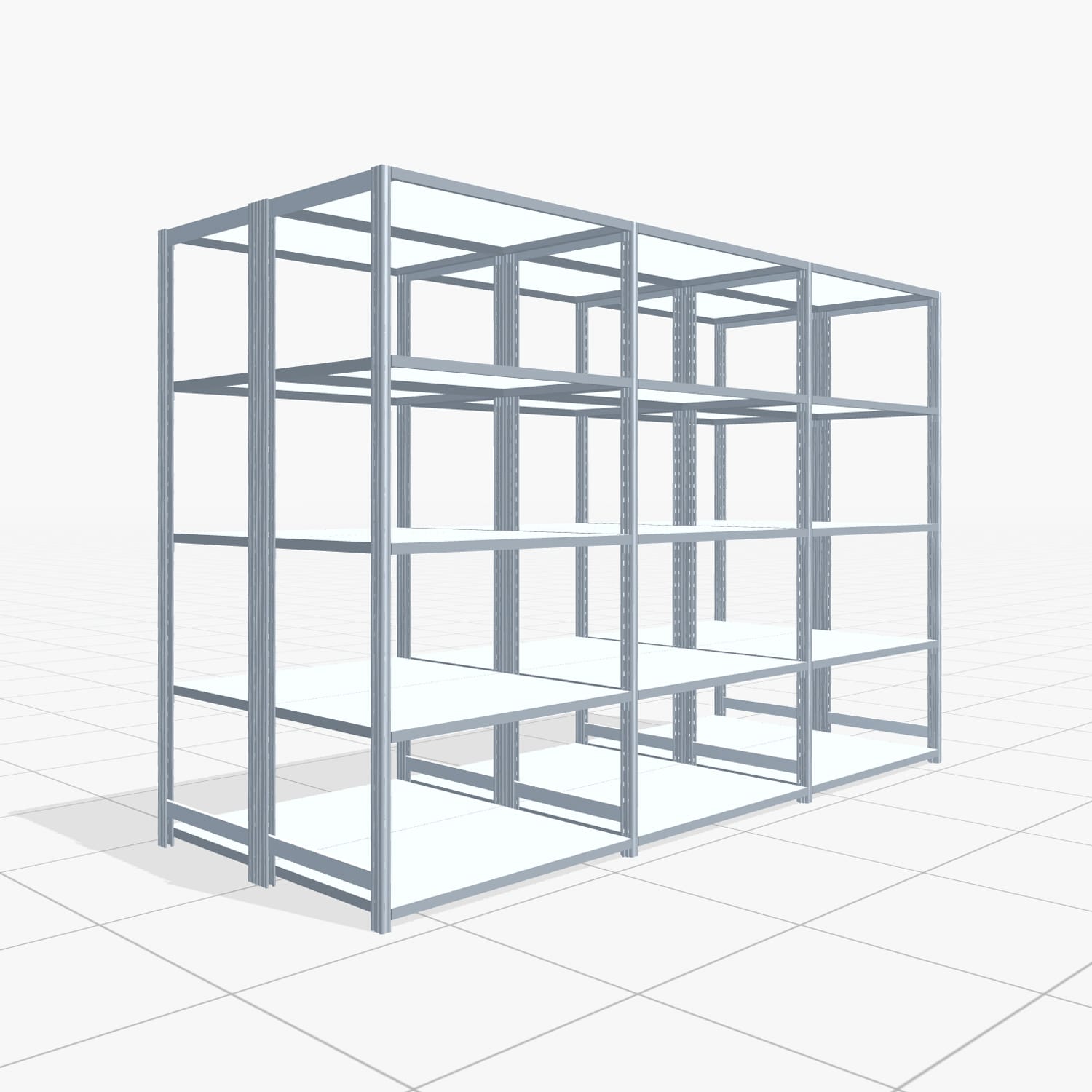 Fachbodenregal FBX 4000, H: 2.000 mm, B: 3.023 mm mm, T: 600 mm, Ebenen: 5