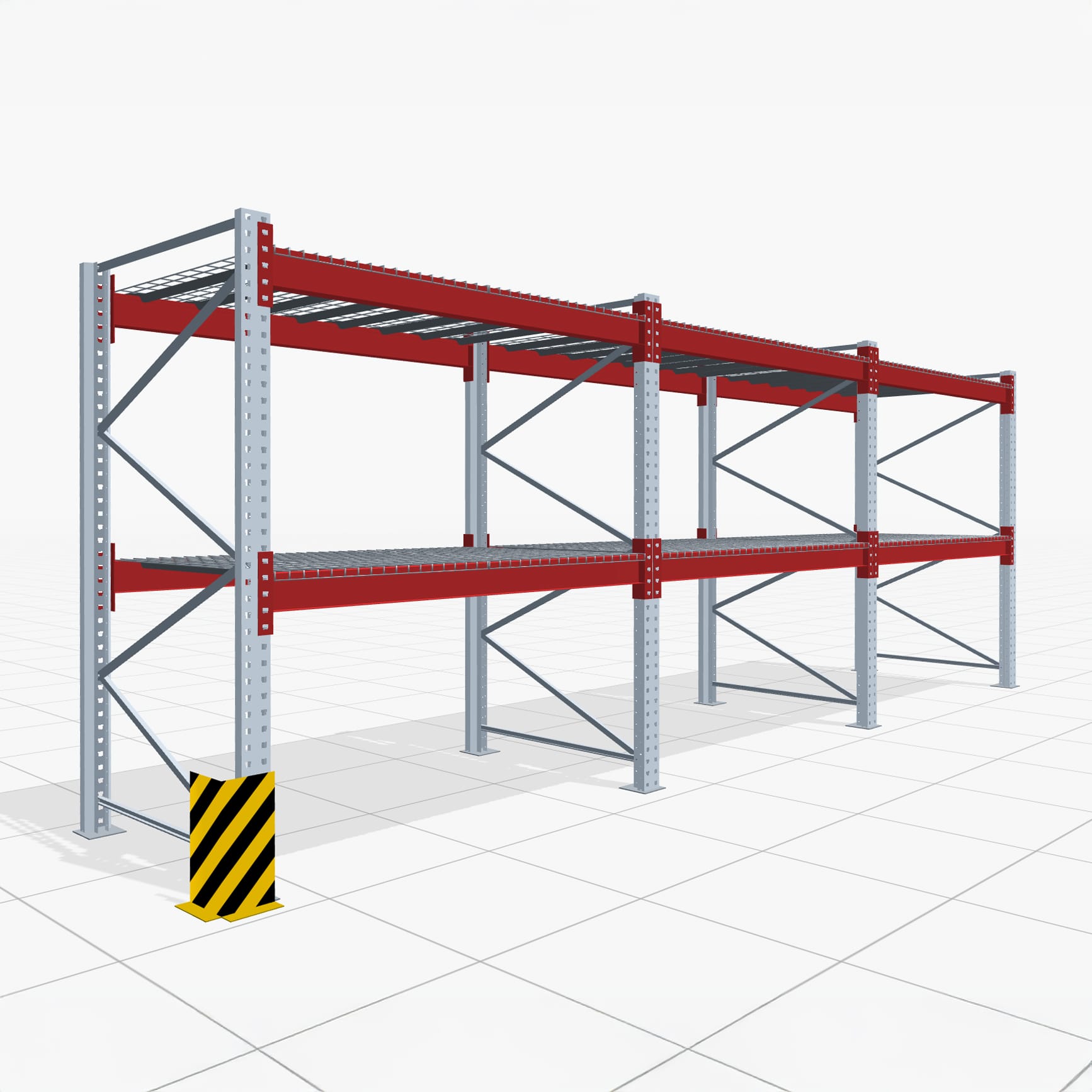 Palettenregale PRX 1000, Europalette, H: 2.100 mm, B: 5.800 mm, Palettengewicht: 750 kg, Palettenplätze: 18