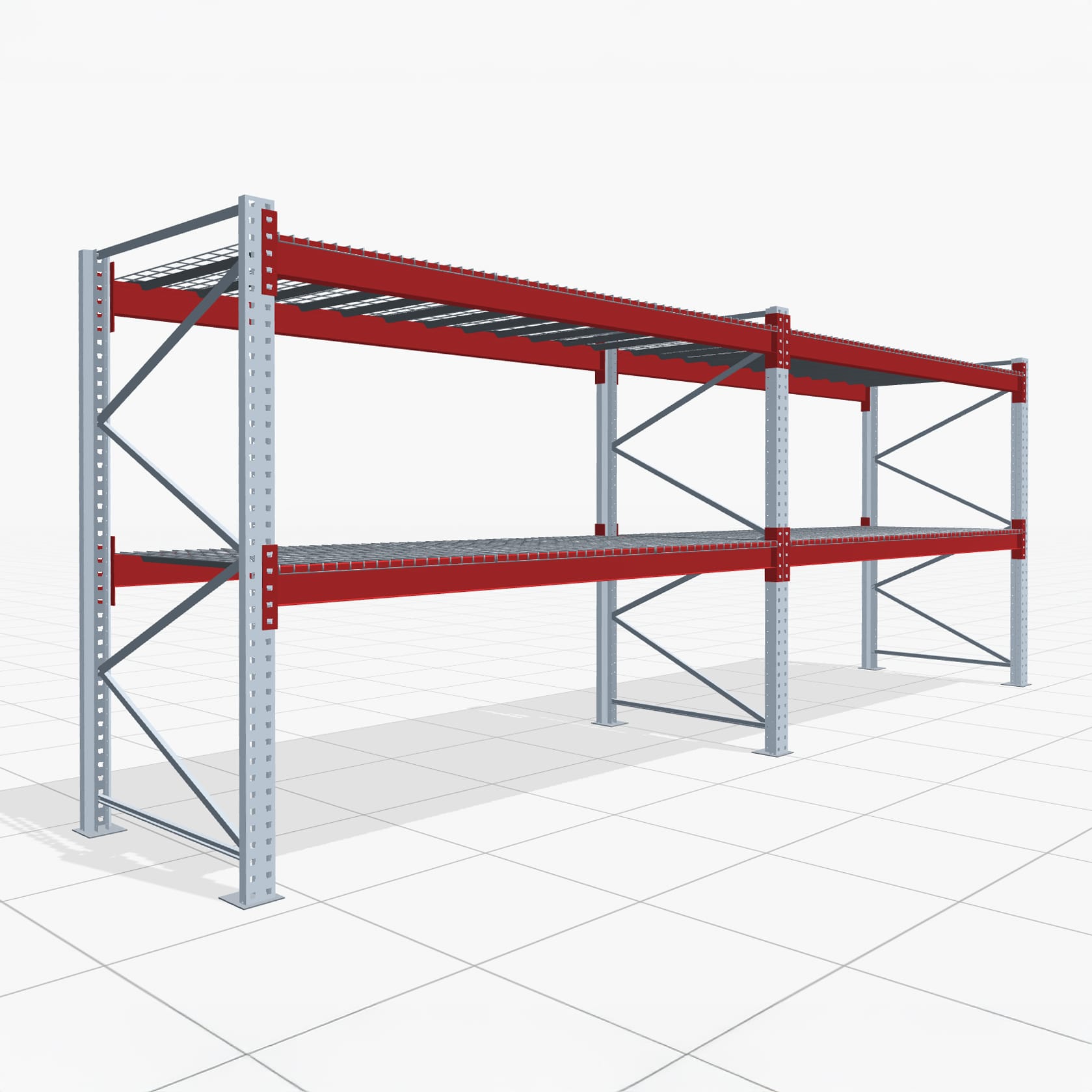 Palettenregale PRX 1000, Europalette, H: 2.100 mm, B: 5.700 mm, Palettengewicht: 500 kg, Palettenplätze: 18