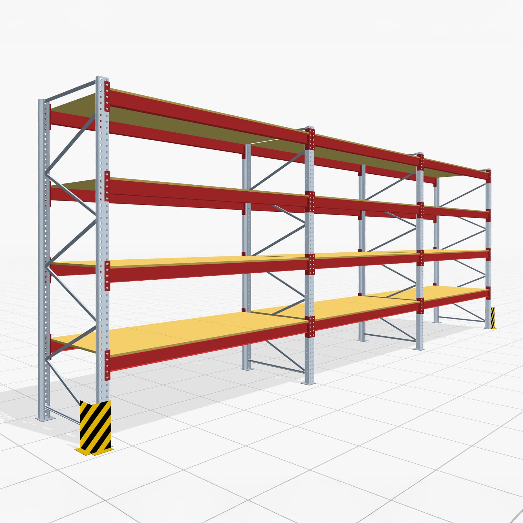 Palettenregale PRX 1000, Europalette, H: 3.100 mm, B: 8.500 mm, Palettengewicht: 1.000 kg, Palettenplätze: 45
