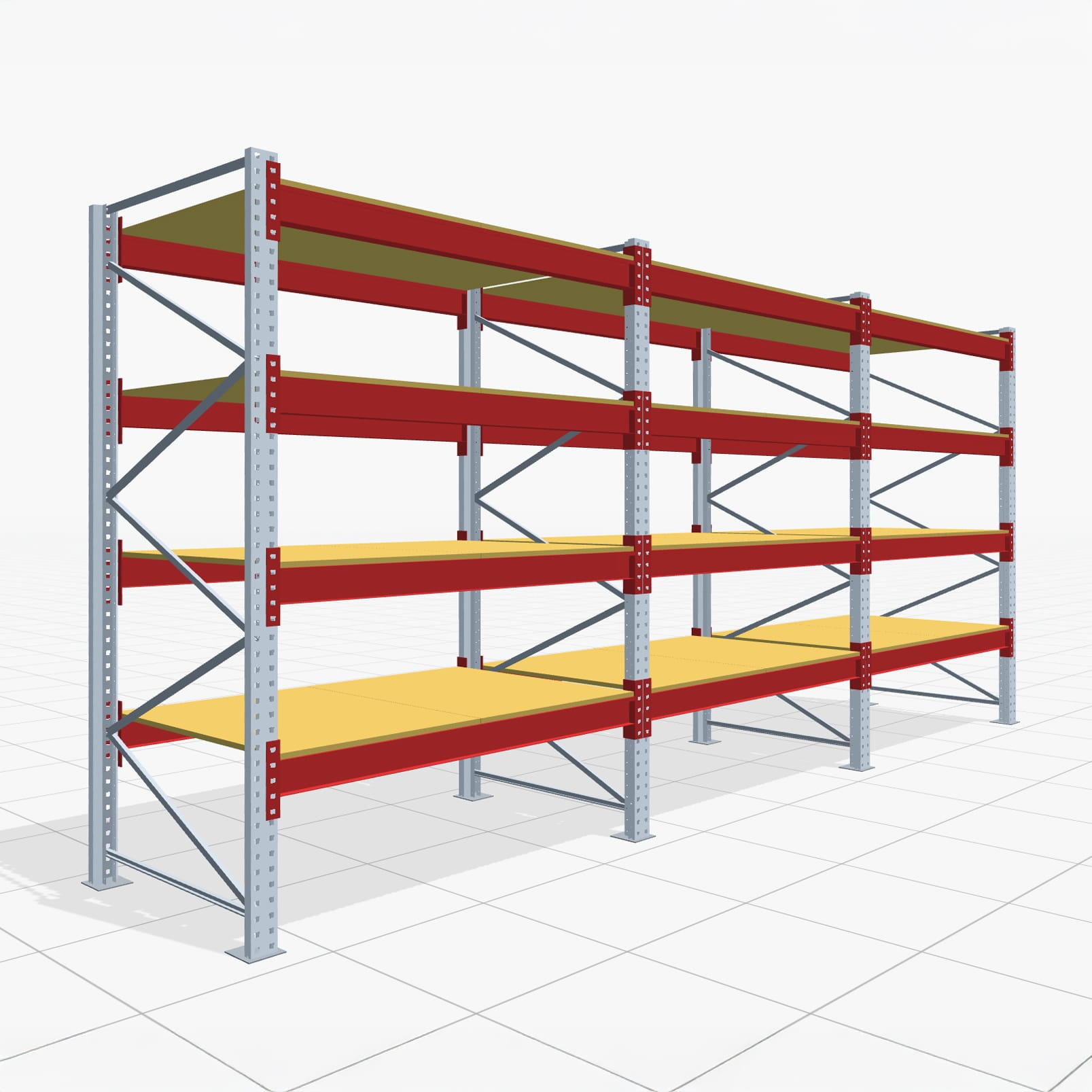 Palettenregale PRX 1000, Europalette, H: 2.600 mm, B: 5.800 mm, Palettengewicht: 500 kg, Palettenplätze: 30