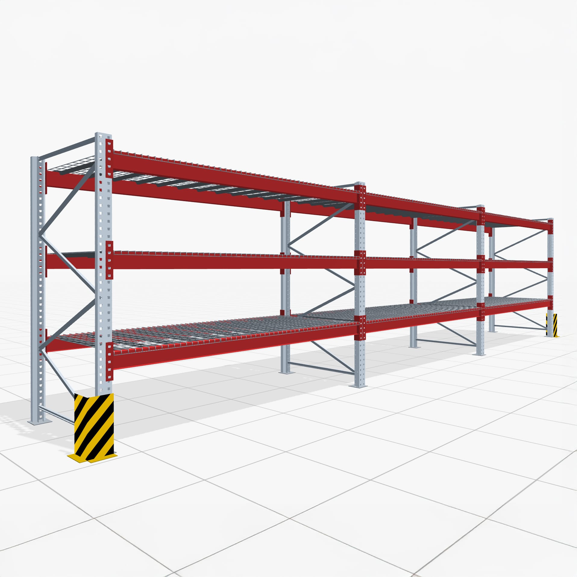 Palettenregale PRX 1000, Europalette, H: 2.100 mm, B: 8.500 mm, Palettengewicht: 500 kg, Palettenplätze: 36