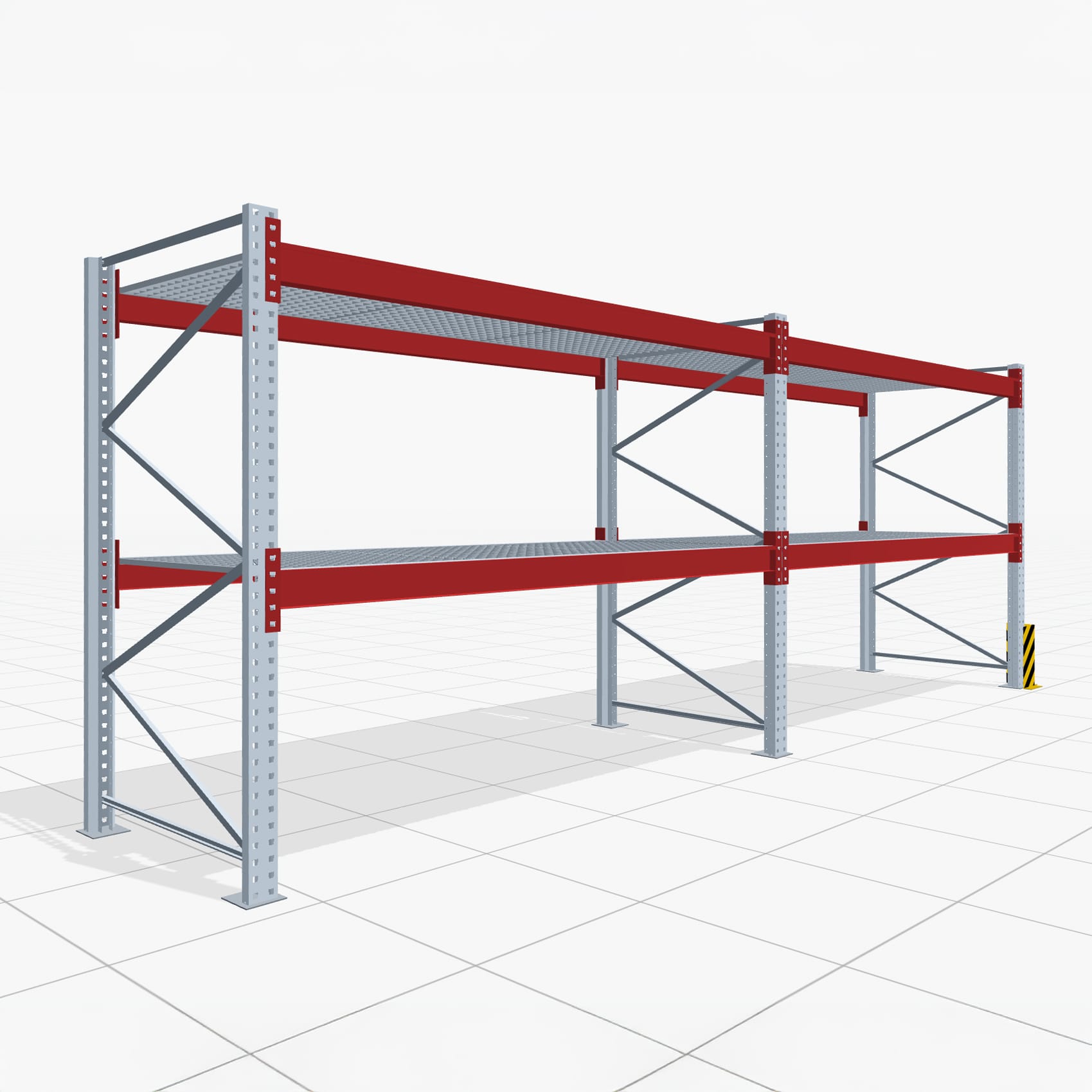 Palettenregale PRX 1000, Europalette, H: 2.100 mm, B: 5.700 mm, Palettengewicht: 750 kg, Palettenplätze: 18