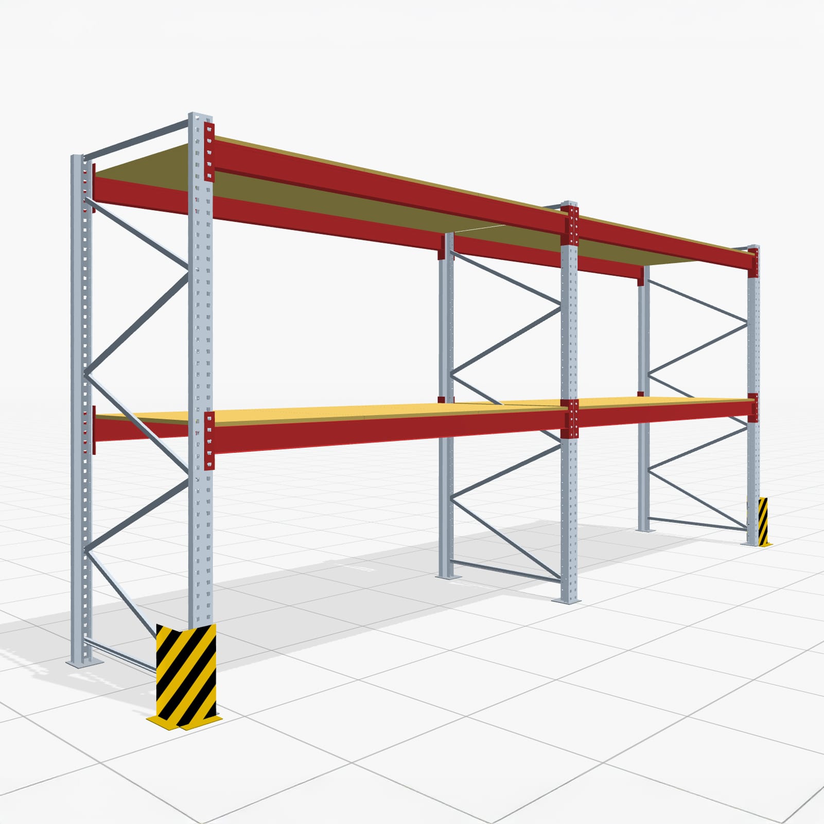 Palettenregale PRX 1000, Europalette, H: 2.600 mm, B: 5.700 mm, Palettengewicht: 500 kg, Palettenplätze: 18