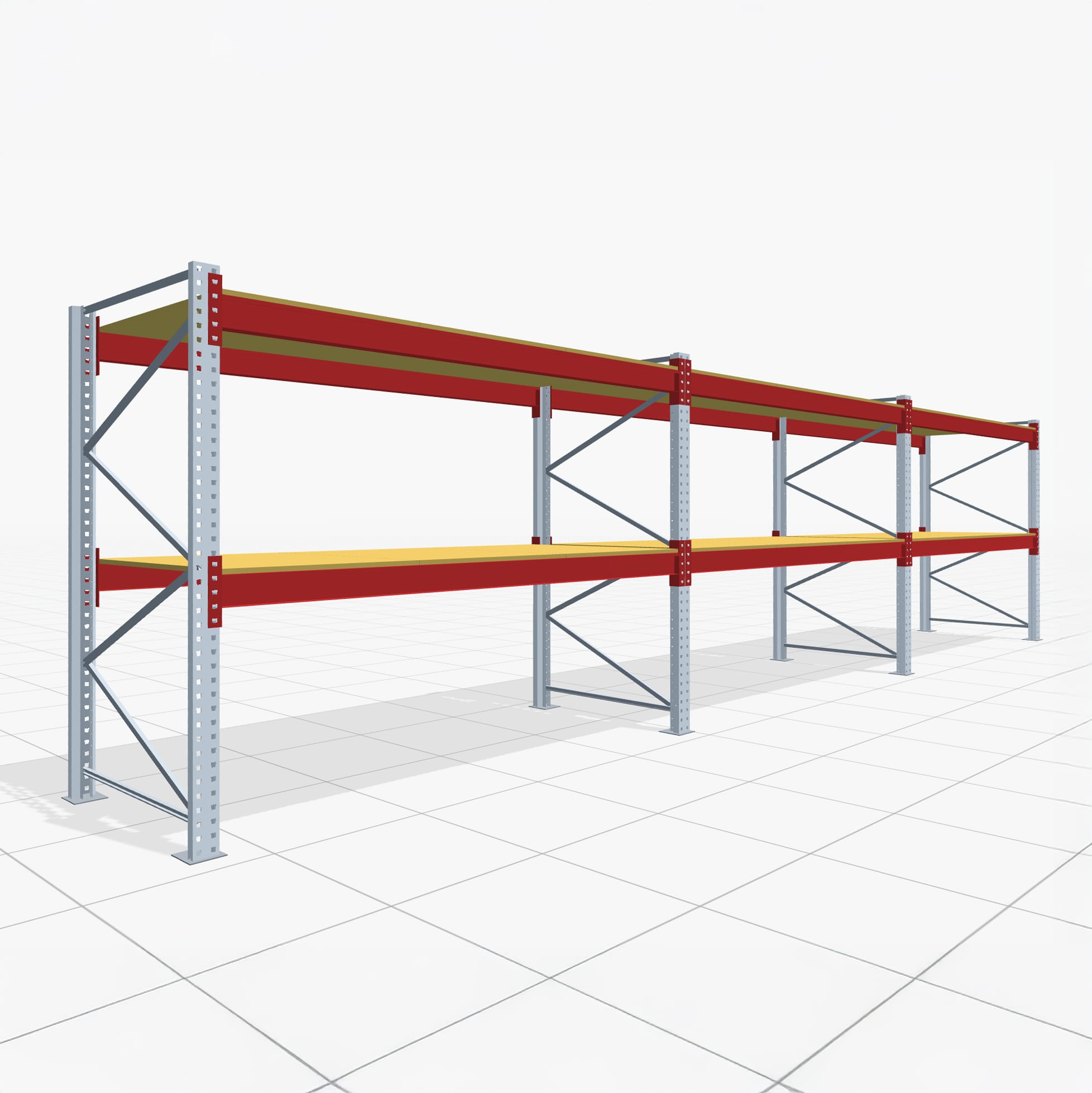 Palettenregale PRX 1000, Europalette, H: 2.100 mm, B: 8.500 mm, Palettengewicht: 500 kg, Palettenplätze: 27