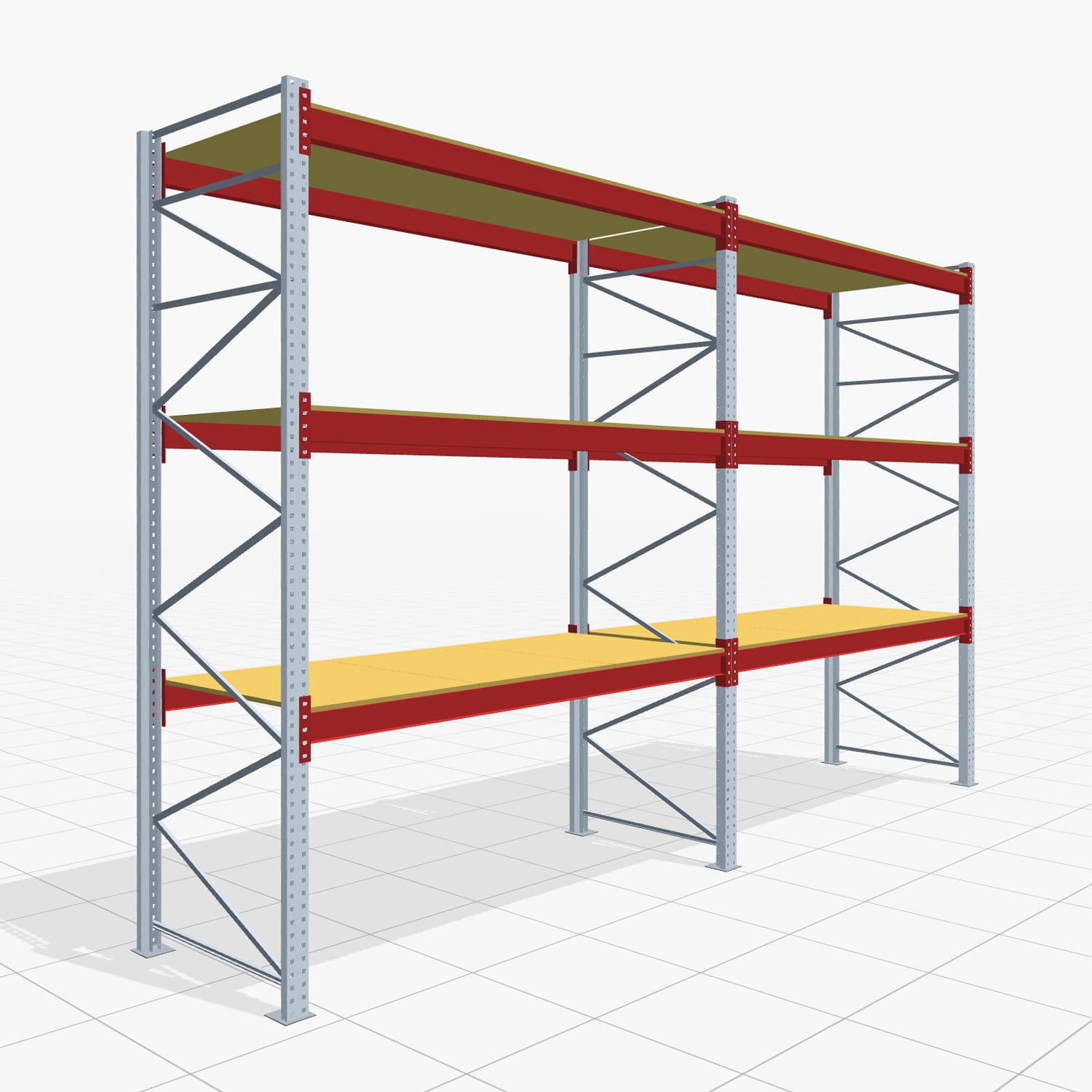 Palettenregale PRX 1000, Europalette, H: 3.600 mm, B: 5.700 mm, Palettengewicht: 500 kg, Palettenplätze: 24