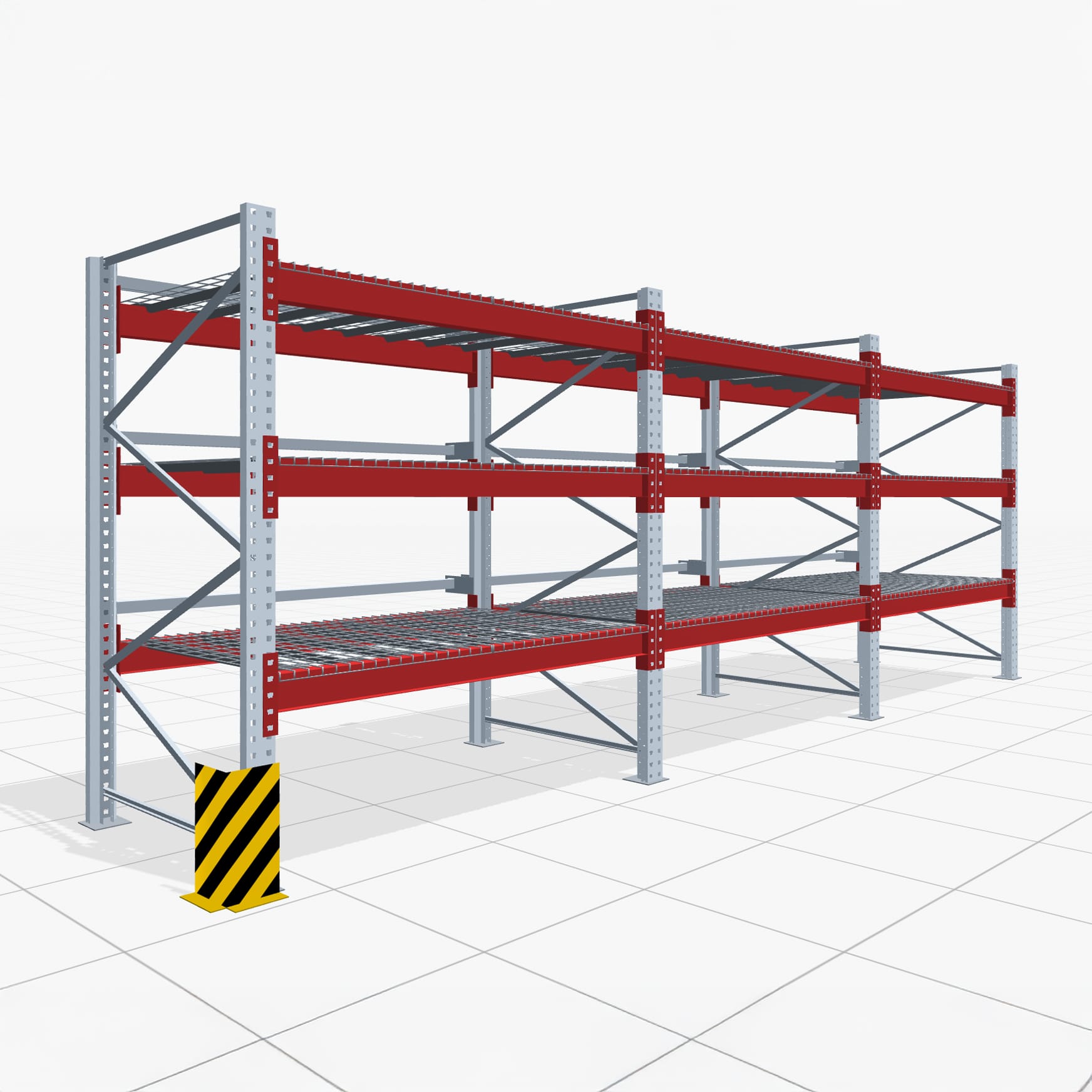 Palettenregale PRX 1000, Europalette, H: 2.100 mm, B: 5.800 mm, Palettengewicht: 500 kg, Palettenplätze: 24