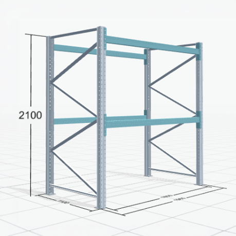 Palletstelling Basic PRB 1100, H: 2.100 mm, B: 1.970 mm, Gewicht van de pallet: 500, Palletplaatsen: 6
