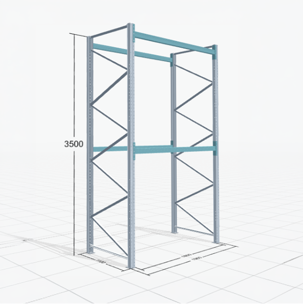 Palletstelling Basic PRB 1100, H: 3.500 mm, B: 1.970 mm, Gewicht van de pallet: 500, Palletplaatsen: 6