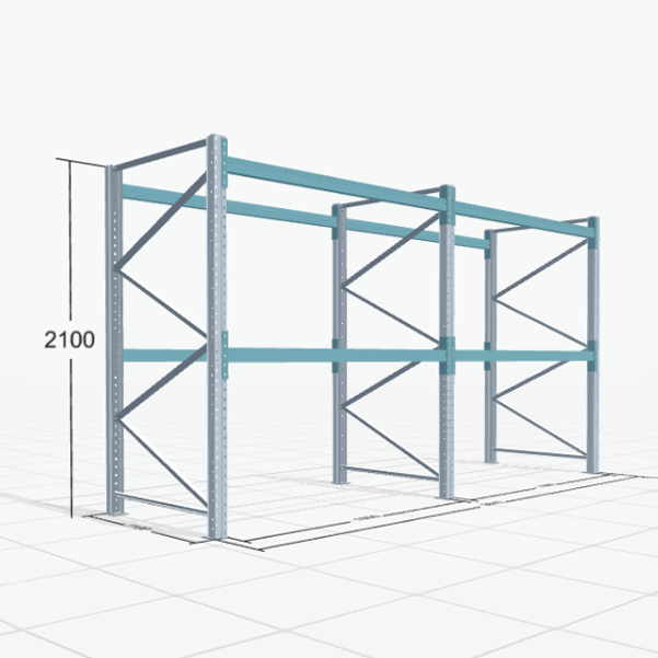 Palletstelling Basic PRB 1100, H: 2.100 mm, B: 3.860 mm, Gewicht van de pallet: 500, Palletplaatsen: 12