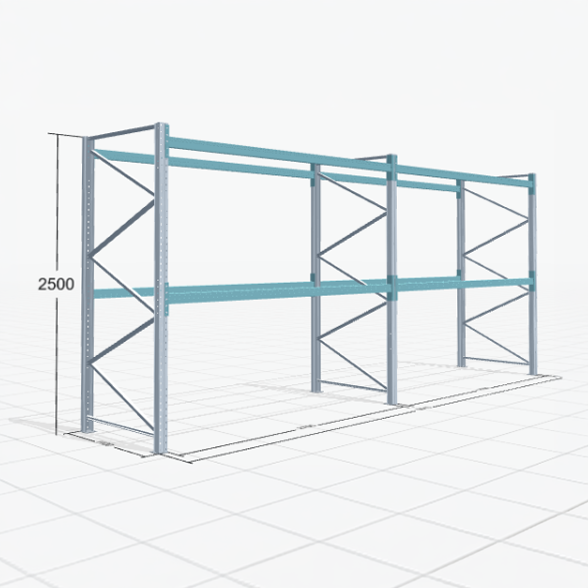 Palletstelling Basic PRB 1100, H: 2.500 mm, B: 5.660 mm, Gewicht van de pallet: 500, Palletplaatsen: 18