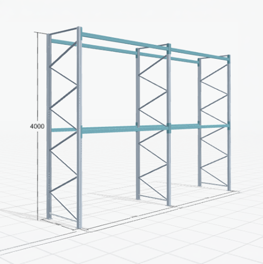 Palletstelling Basic PRB 1100, H: 4.000 mm, B: 5.660 mm, Gewicht van de pallet: 500, Palletplaatsen: 18