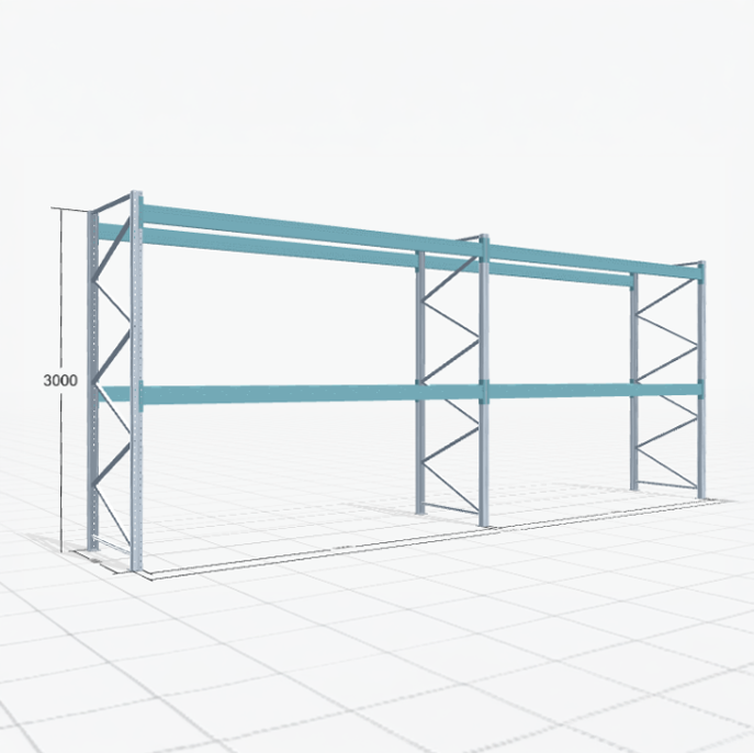Palletstelling Basic PRB 1100, H: 3.000 mm, B: 7.460 mm, Gewicht van de pallet: 500, Palletplaatsen: 24
