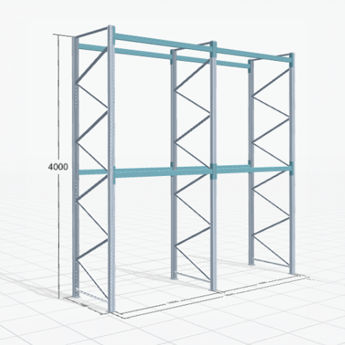 Palletstelling Basic PRB 1100, H: 4.000 mm, B: 3.860 mm, Gewicht van de pallet: 1000, Palletplaatsen: 12
