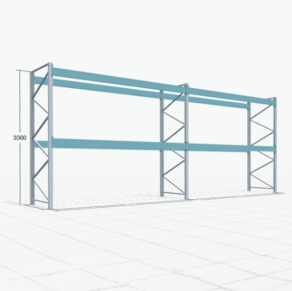 Palletstelling Basic PRB 1100, H: 3.000 mm, B: 7.460 mm, Gewicht van de pallet: 800, Palletplaatsen: 24