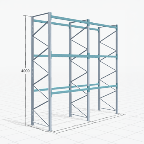 Palletstelling Basic PRB 1100, H: 4.000 mm, B: 3.860 mm, Gewicht van de pallet: 500, Palletplaatsen: 16