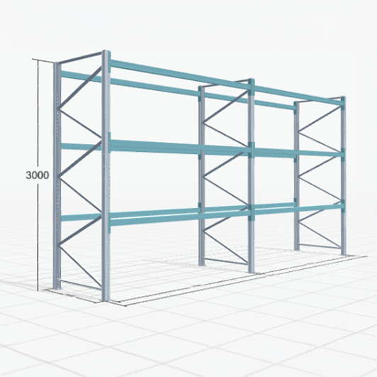 Palletstelling Basic PRB 1100, H: 3.000 mm, B: 5.660 mm, Gewicht van de pallet: 500, Palletplaatsen: 24