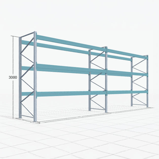 Palletstelling Basic PRB 1100, H: 3.000 mm, B: 7.460 mm, Gewicht van de pallet: 500, Palletplaatsen: 32
