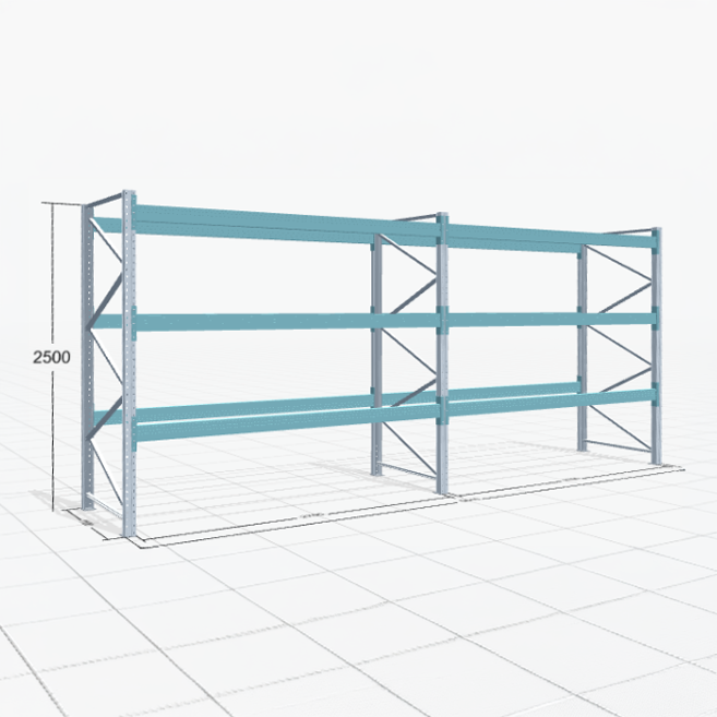 Palletstelling Basic PRB 1100, H: 2.500 mm, B: 5.660 mm, Gewicht van de pallet: 1000, Palletplaatsen: 24