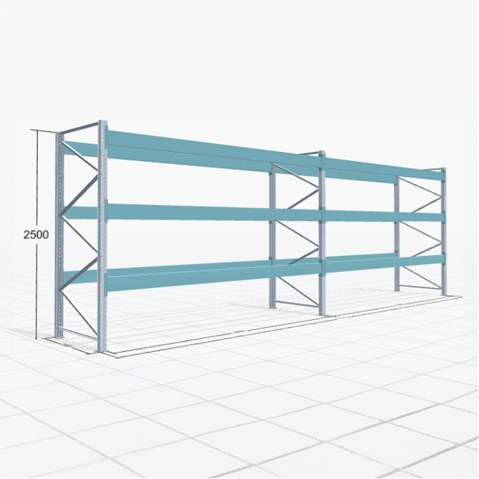 Palletstelling Basic PRB 1100, H: 2.500 mm, B: 7.460 mm, Gewicht van de pallet: 800, Palletplaatsen: 32