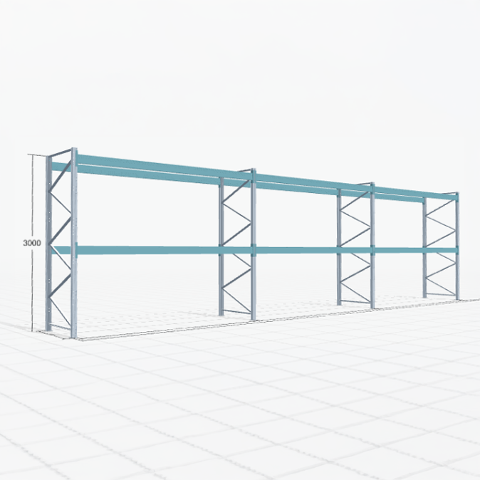 Palletstelling Basic PRB 1100, H: 3.000 mm, B: 11.150 mm, Gewicht van de pallet: 500, Palletplaatsen: 36