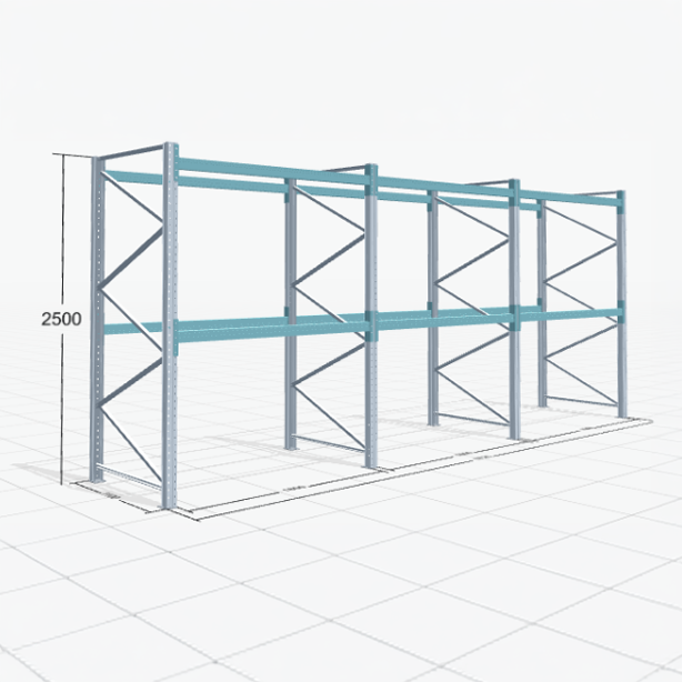 Palletstelling Basic PRB 1100, H: 2.500 mm, B: 5.750 mm, Gewicht van de pallet: 1000, Palletplaatsen: 18