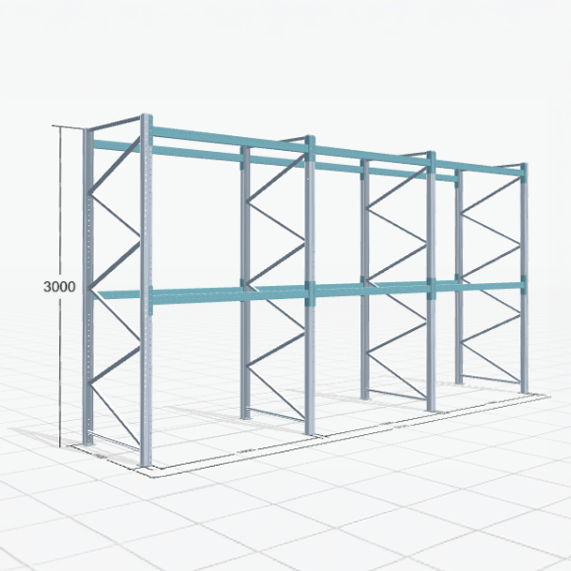 Palletstelling Basic PRB 1100, H: 3.000 mm, B: 5.750 mm, Gewicht van de pallet: 1000, Palletplaatsen: 18