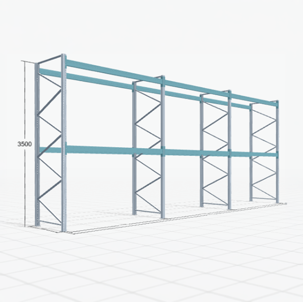 Palletstelling Basic PRB 1100, H: 3.500 mm, B: 8.450 mm, Gewicht van de pallet: 1000, Palletplaatsen: 27
