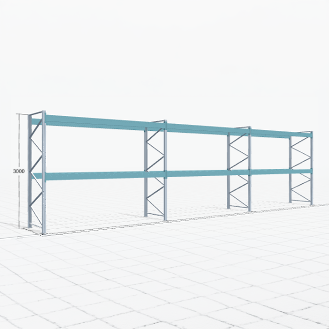 Palletstelling Basic PRB 1100, H: 3.000 mm, B: 11.150 mm, Gewicht van de pallet: 800, Palletplaatsen: 36