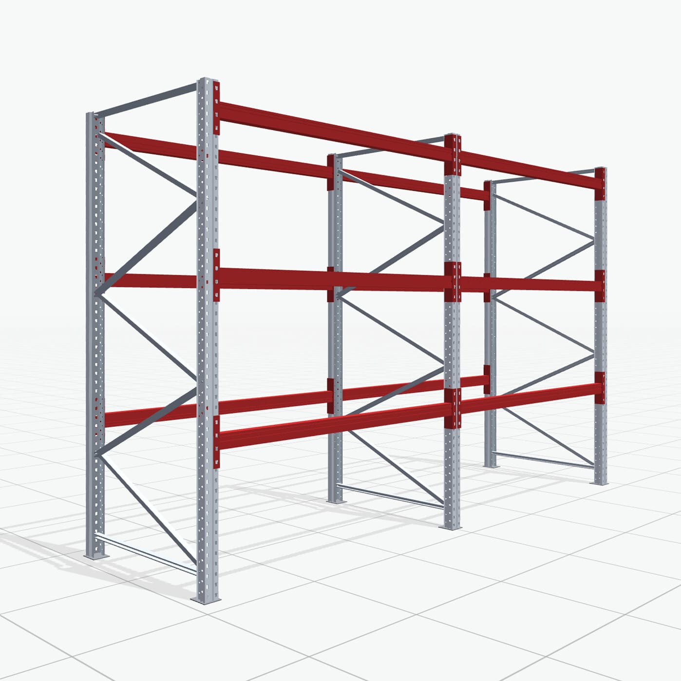 Palletstelling Basic PRB 1100, H: 2.500 mm, B: 3.860 mm, Gewicht van de pallet: 1000, Palletplaatsen: 16