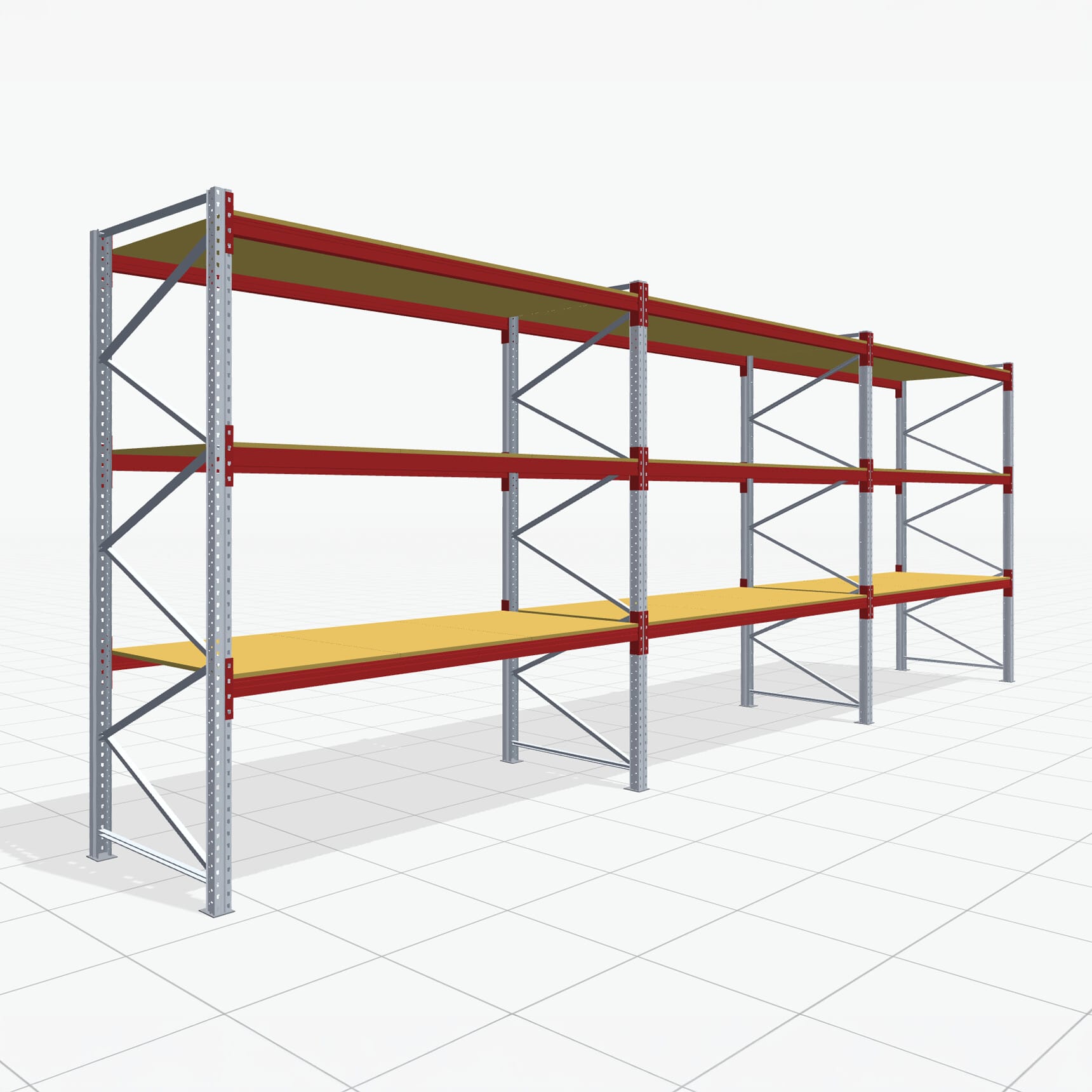 Palletstelling Basic PRB 1100, H: 3.000 mm, B: 8.450 mm, Gewicht van de pallet: 500, Palletplaatsen: 36